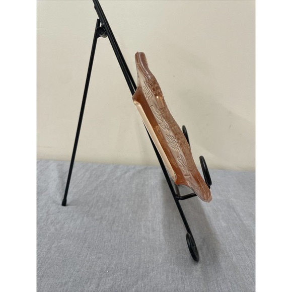 The Last Supper Vintage Tiara Indiana Glass Bread Plate Tray Pink 11" x 7" Chrty - Picture 3 of 9